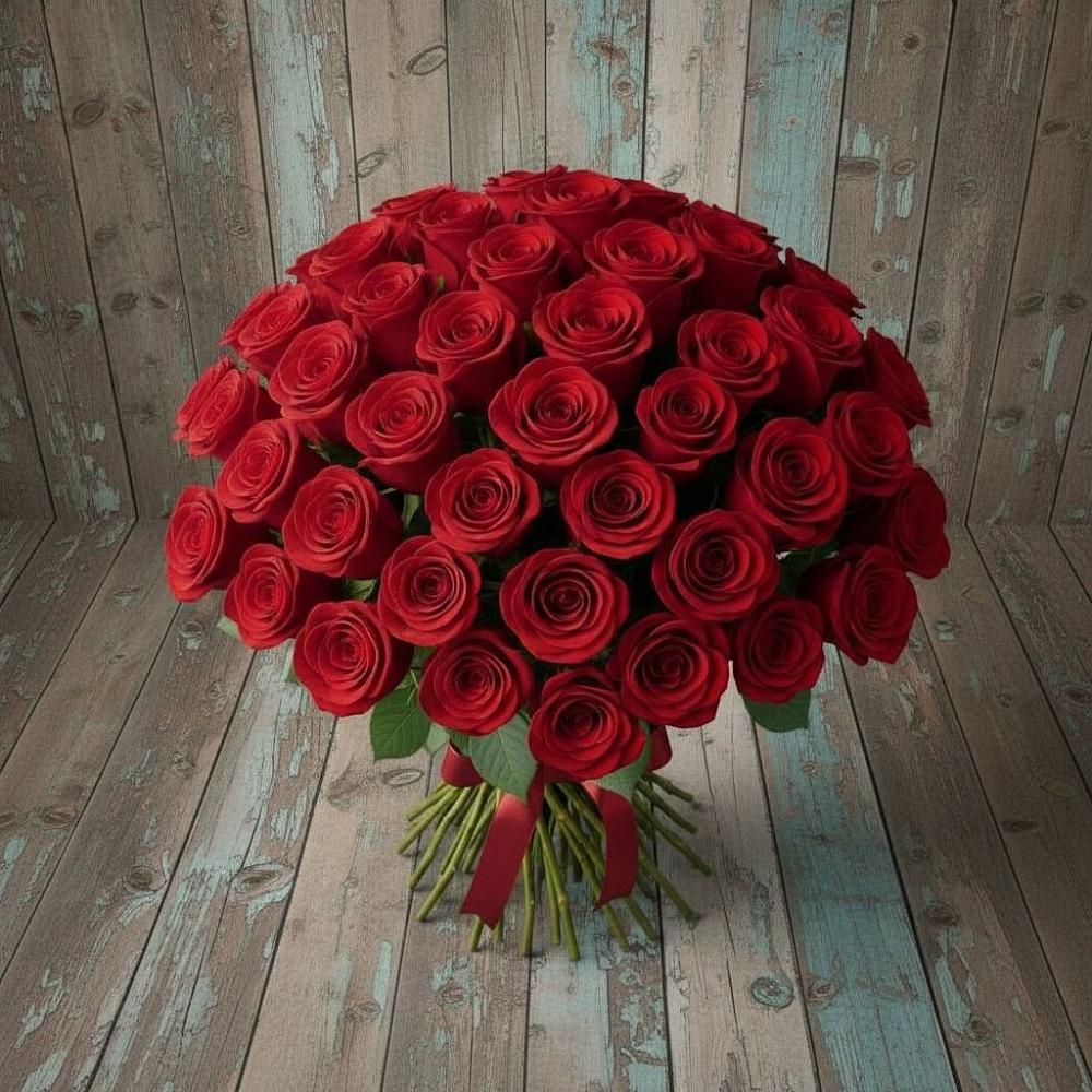 Букет 55 Красных роз Фридом в Белице