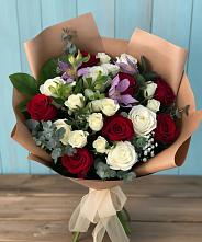 Букет цветов из:  Розы и Альстромерии #REPLACE_PRED# Белице