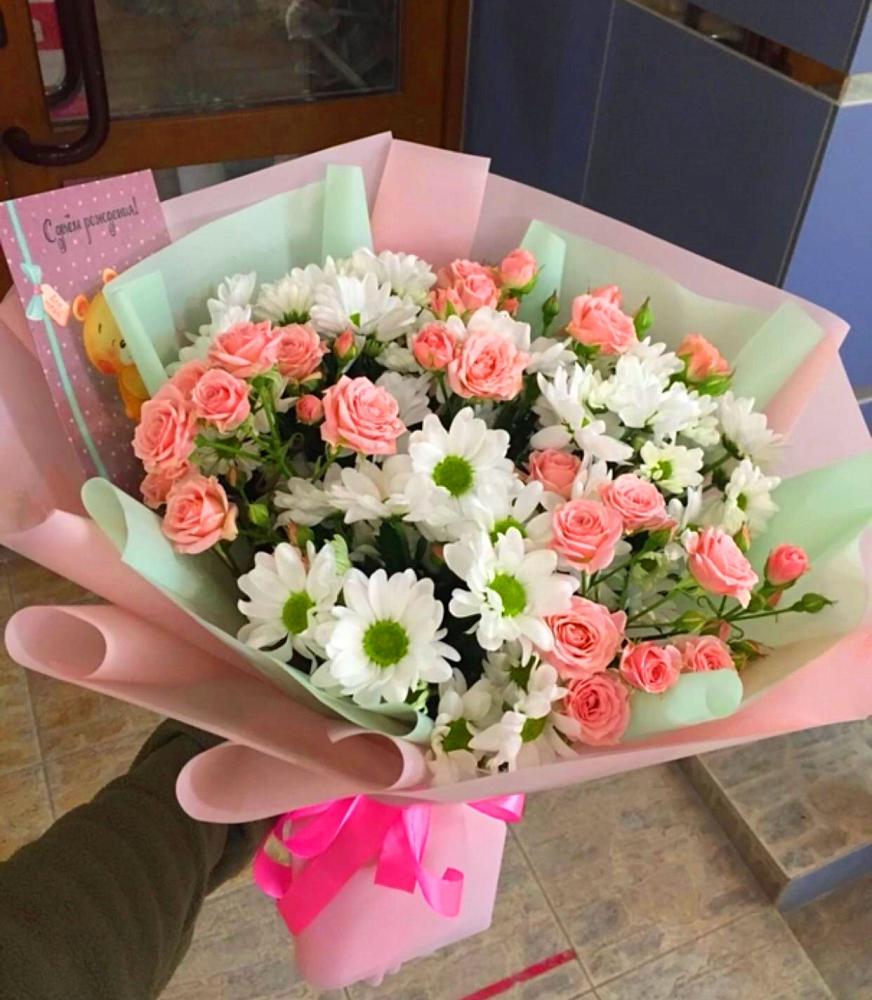 Букет цветов из: Розы и Хризантемы в Белице