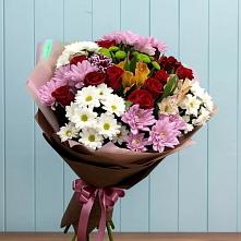 Букет цветов из:  Розы, Хризантемы и Альстромерии в Белице