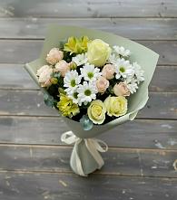 Букет цветов из:  Альстромерии, Розы и Хризантемы в Белице