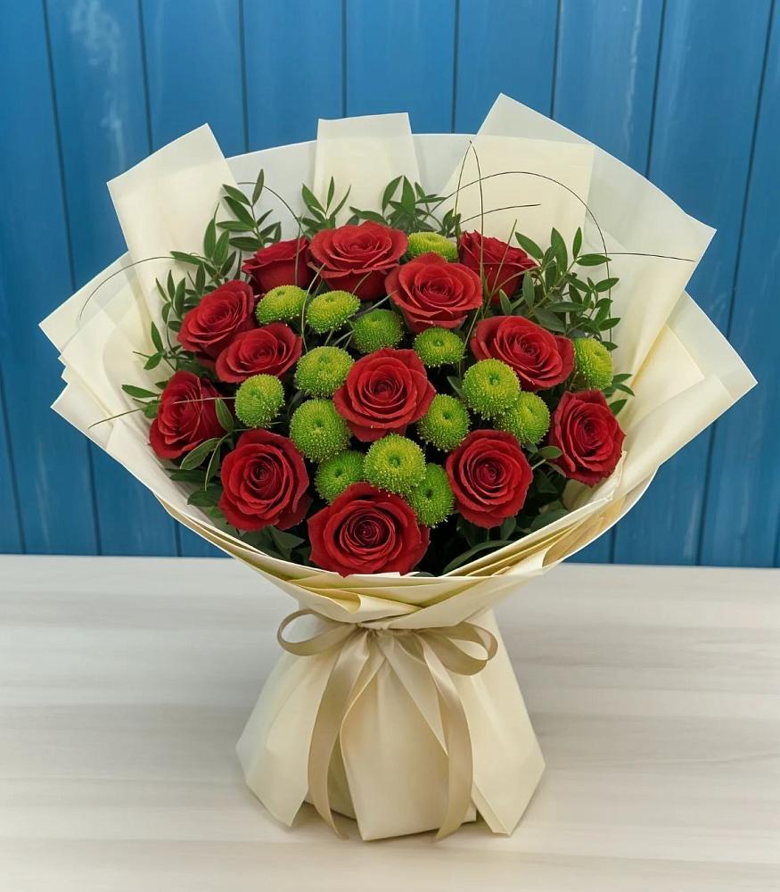 Букет цветов из: Розы и Хризантемы в Белице