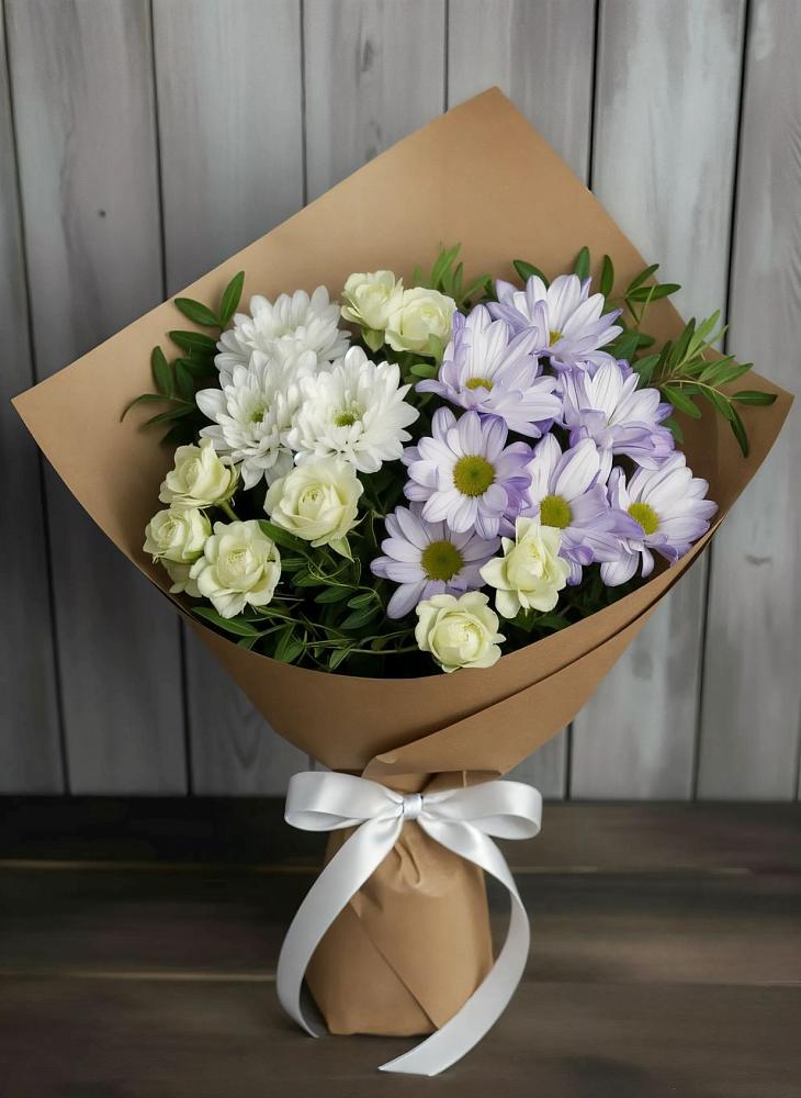 Букет цветов из: Хризантемы и Розы в Белице